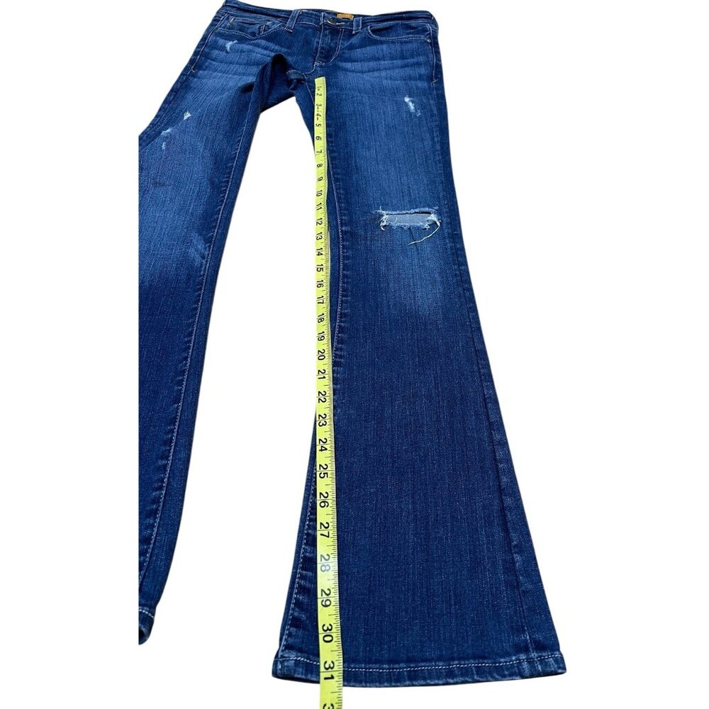 Anthropologie Pilcro Stet Size 27 Slim Bootcut Distress Jeans Blue Stretch - Picture 8 of 12